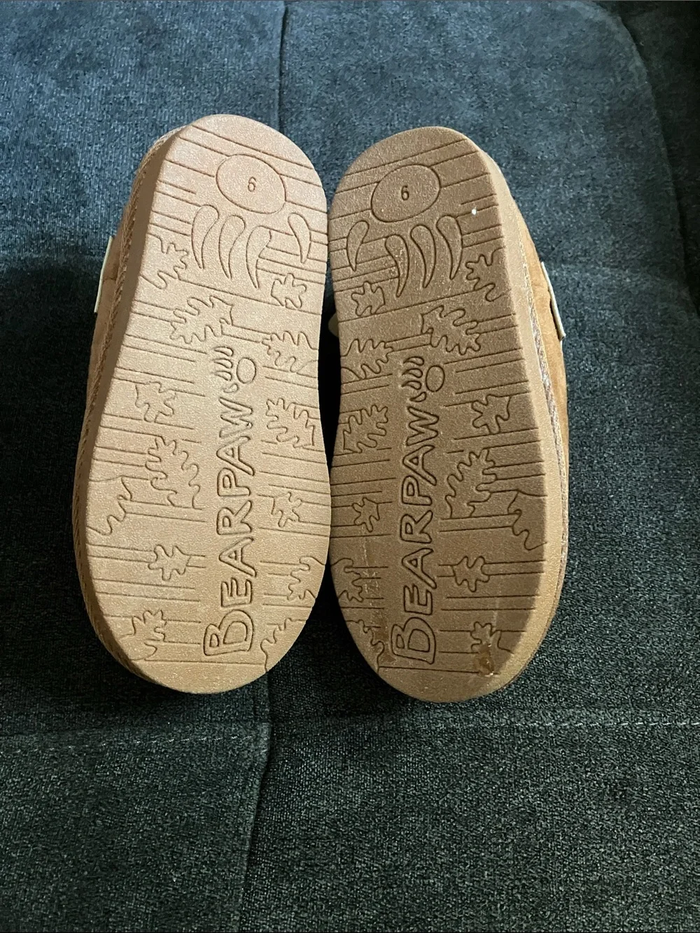 BearPaw Chestnut Slip-On Faux Suede Slippers with Sherpa Lining